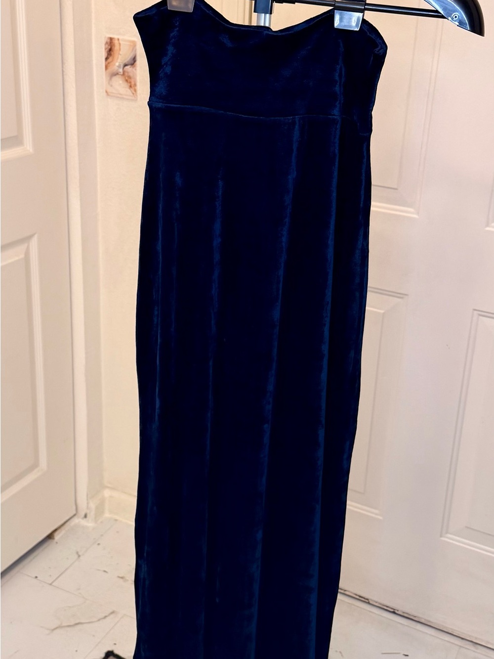 French Connection Deep Navy Velvet Maxi Skirt
